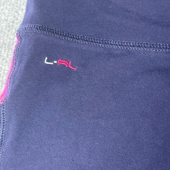 Lauren‎ Ralph Lauren Active Capri Leggings Womens Pink Trim LRL Logo Medium - Picture 3 of 10